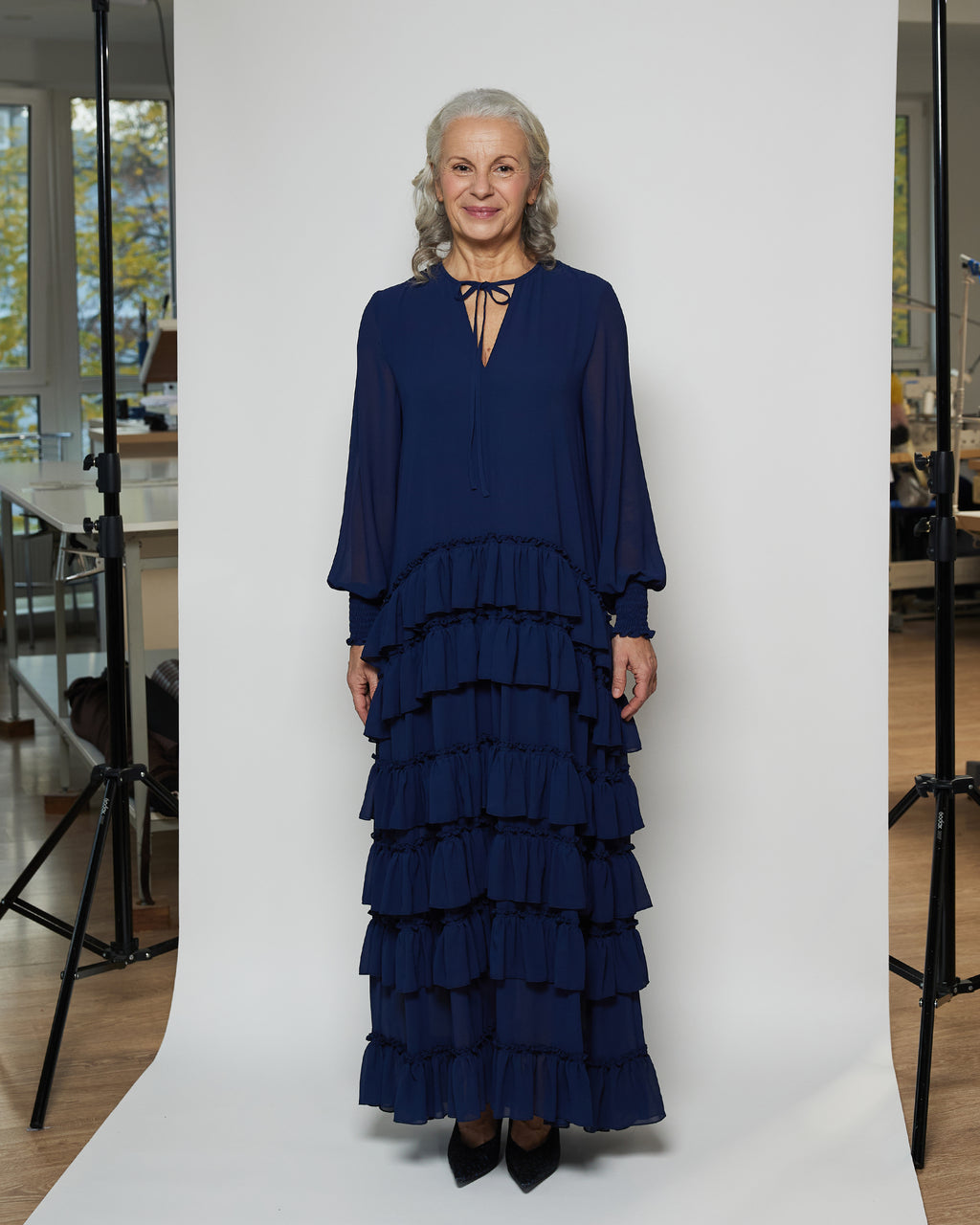 Сукня довга оборки рукав гумка