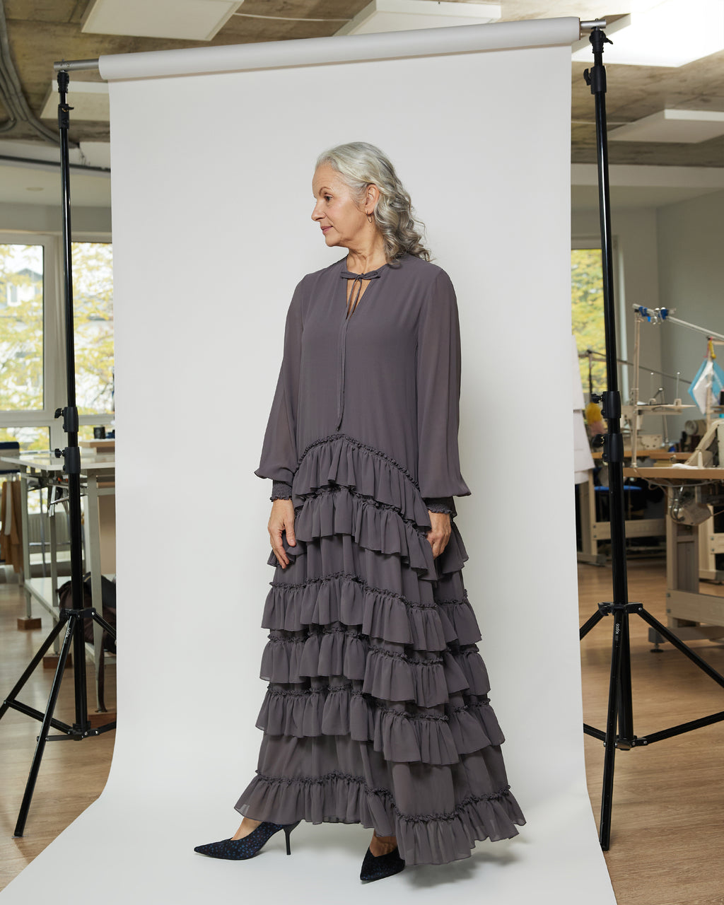 Сукня довга оборки рукав гумка