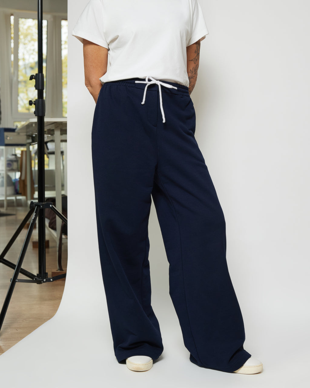 Штани широкі довгі з кишенями