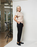 Брюки з поясом на гумці з кишенями прямі