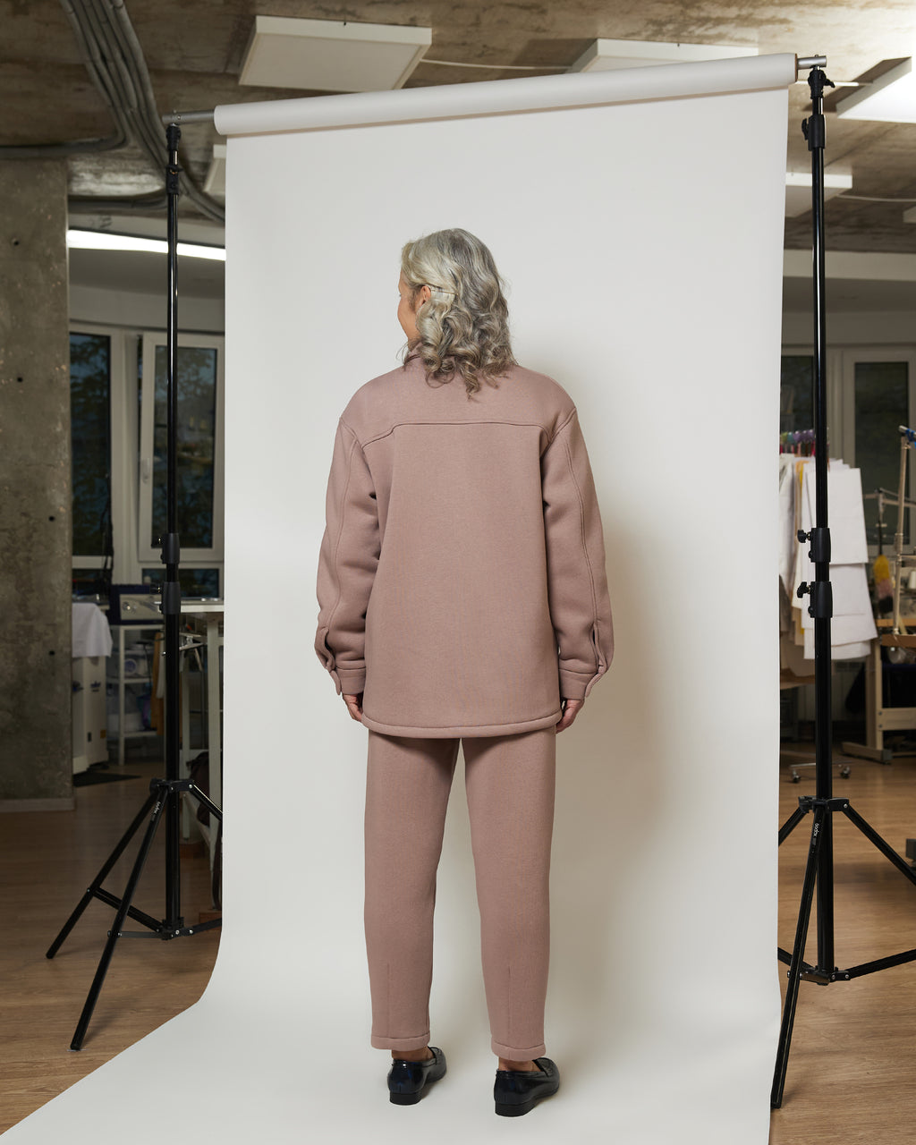 Сорочка з футеру з накладними кишенями на кнопках