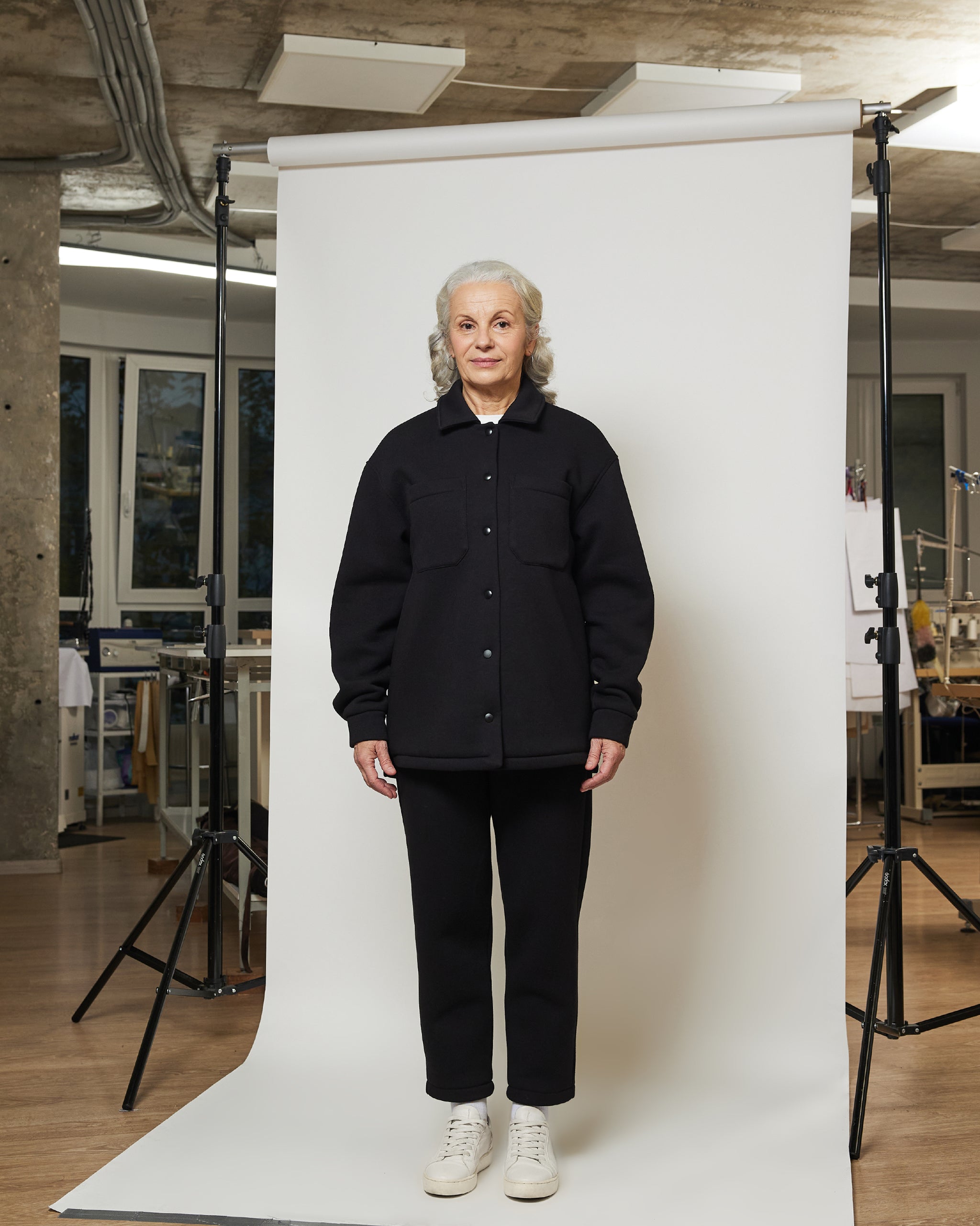 Сорочка з футеру з накладними кишенями на кнопках