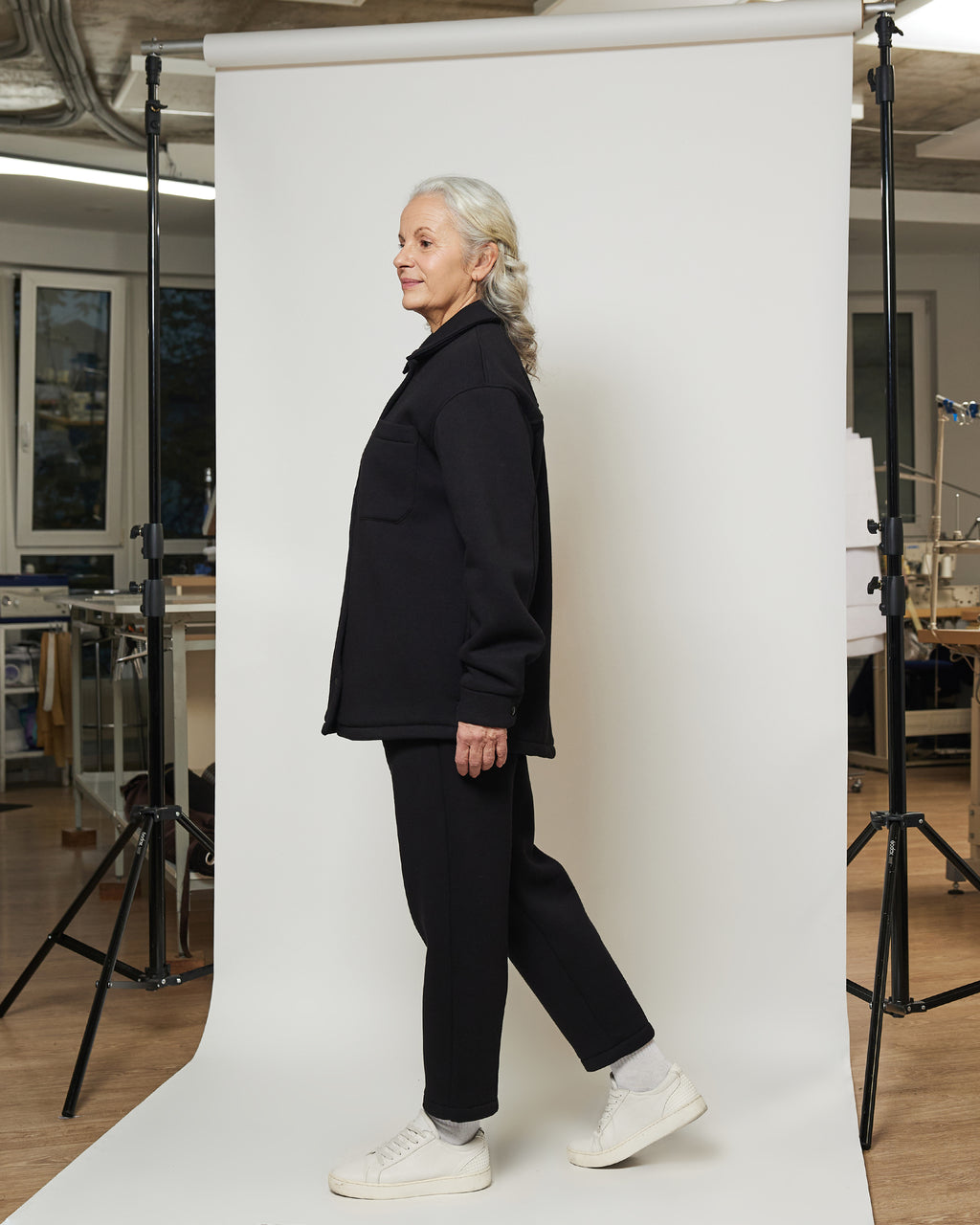 Сорочка з футеру з накладними кишенями на кнопках