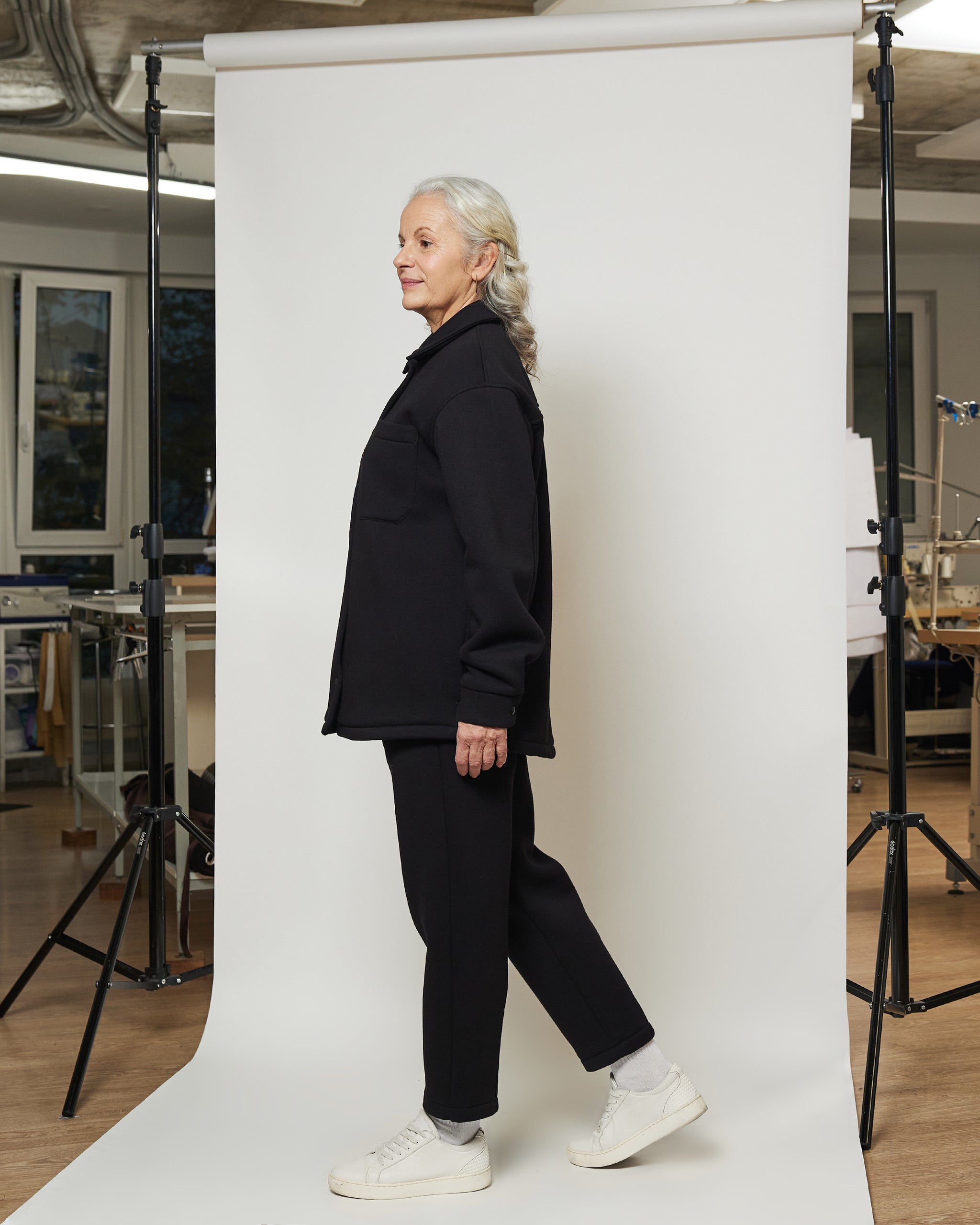 Сорочка з футеру з накладними кишенями на кнопках